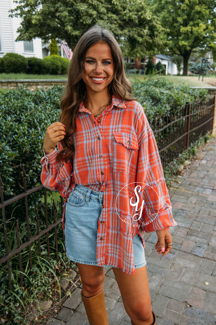 Fireside Camping Top- Coral