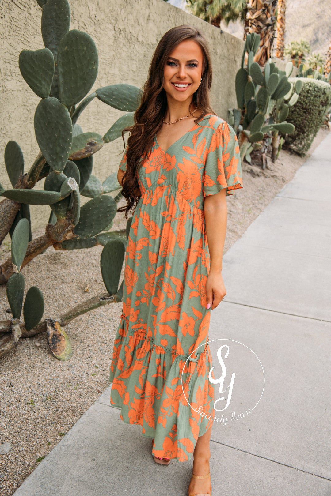 On Tropical Time Dress - Sage