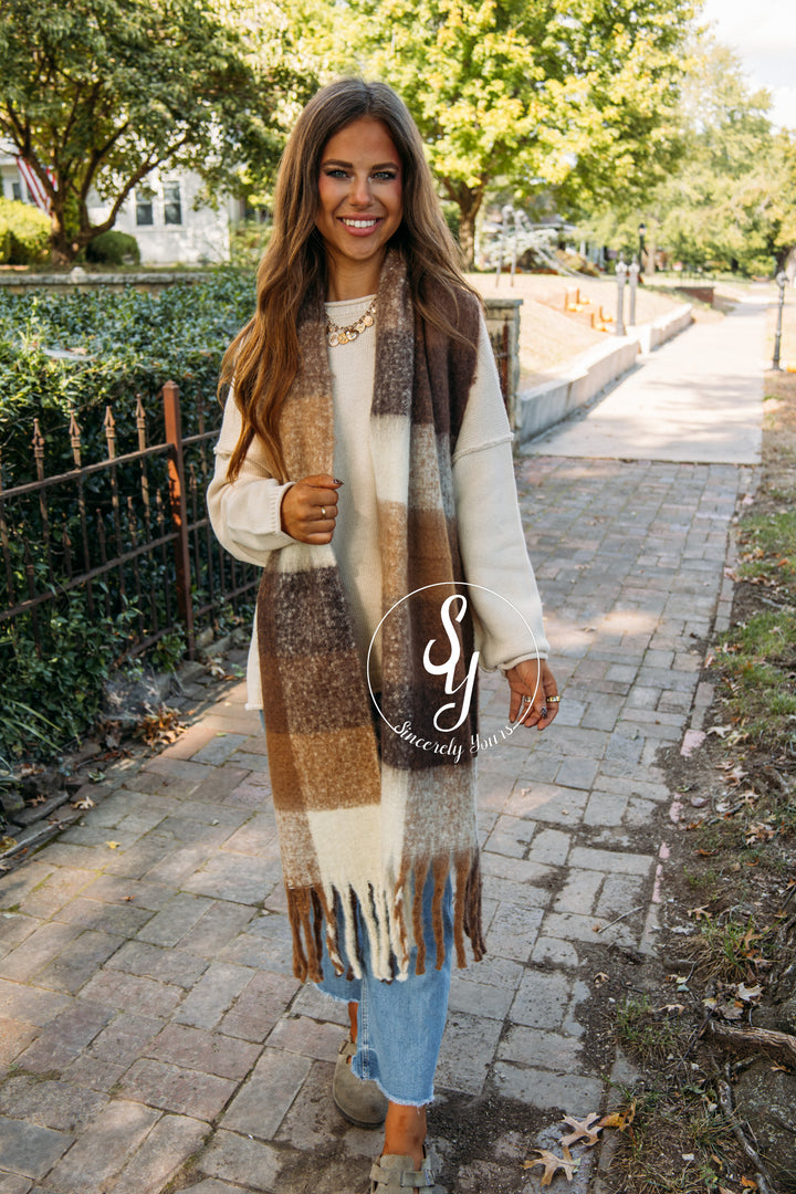 Cuddle Up For A Bit Scarf - Brown
