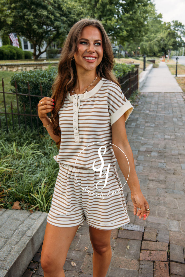 Fall Is In The Air Stripe Set - Sand