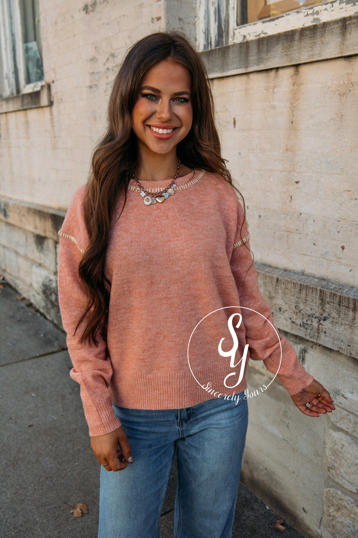 Serene Energy Sweater - Dusty Coral