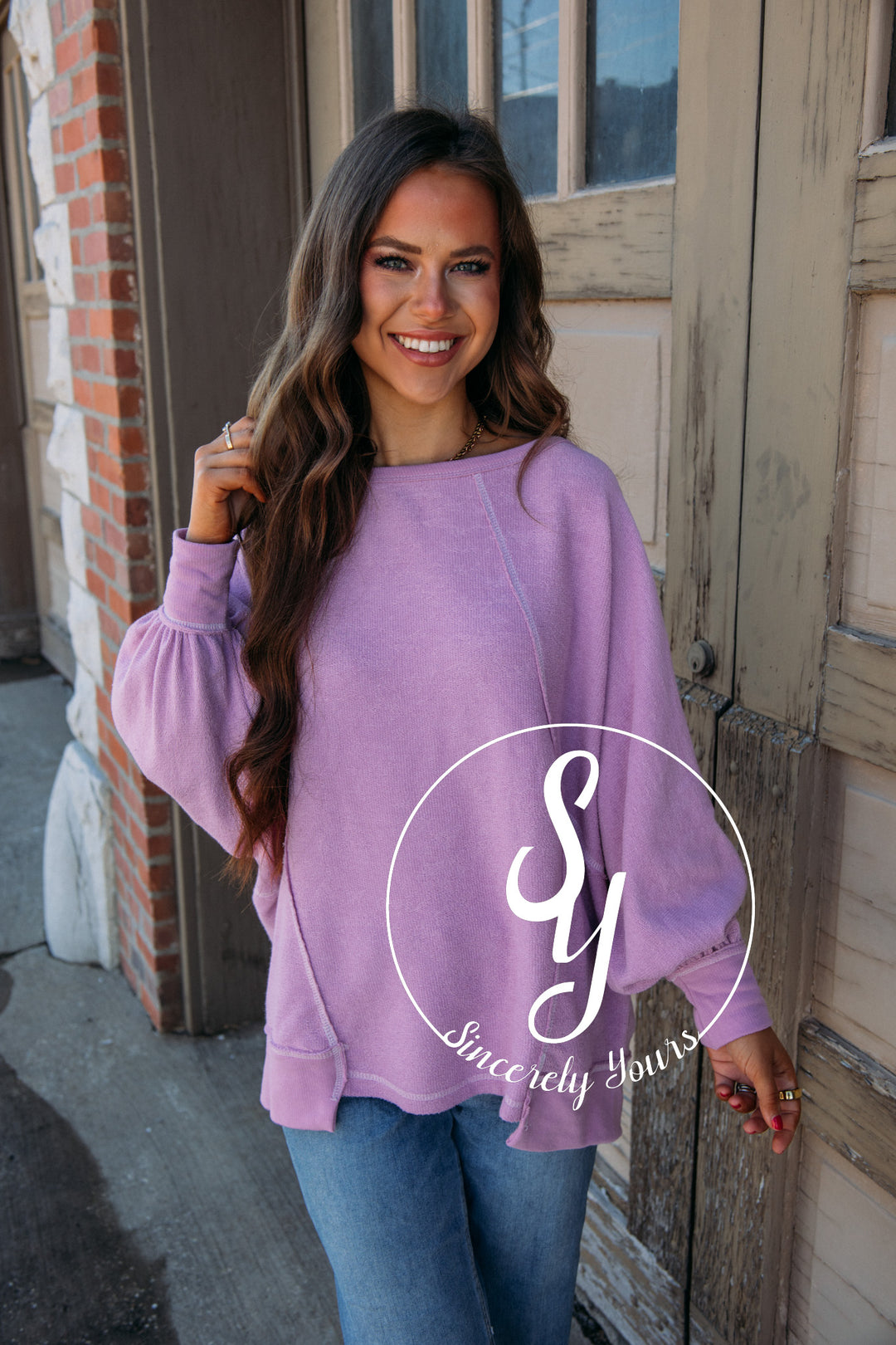 Easy To Style Top- Lavendar