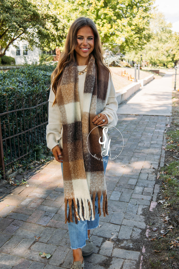 Cuddle Up For A Bit Scarf - Brown