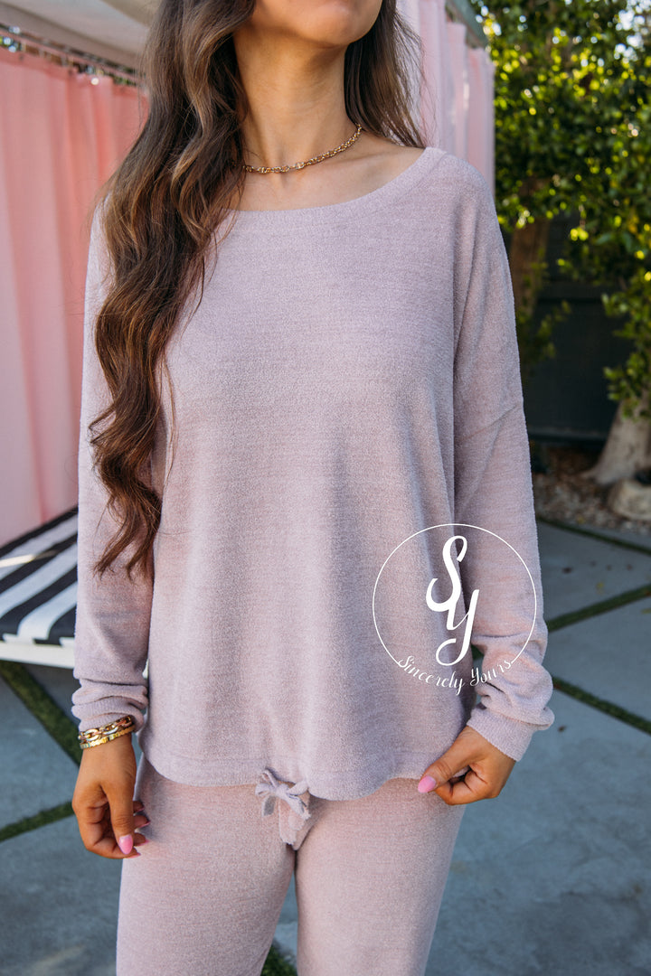 Barefoot Dreams:  CozyChic Ultra Lite Slouchy Pullover - Teaberry