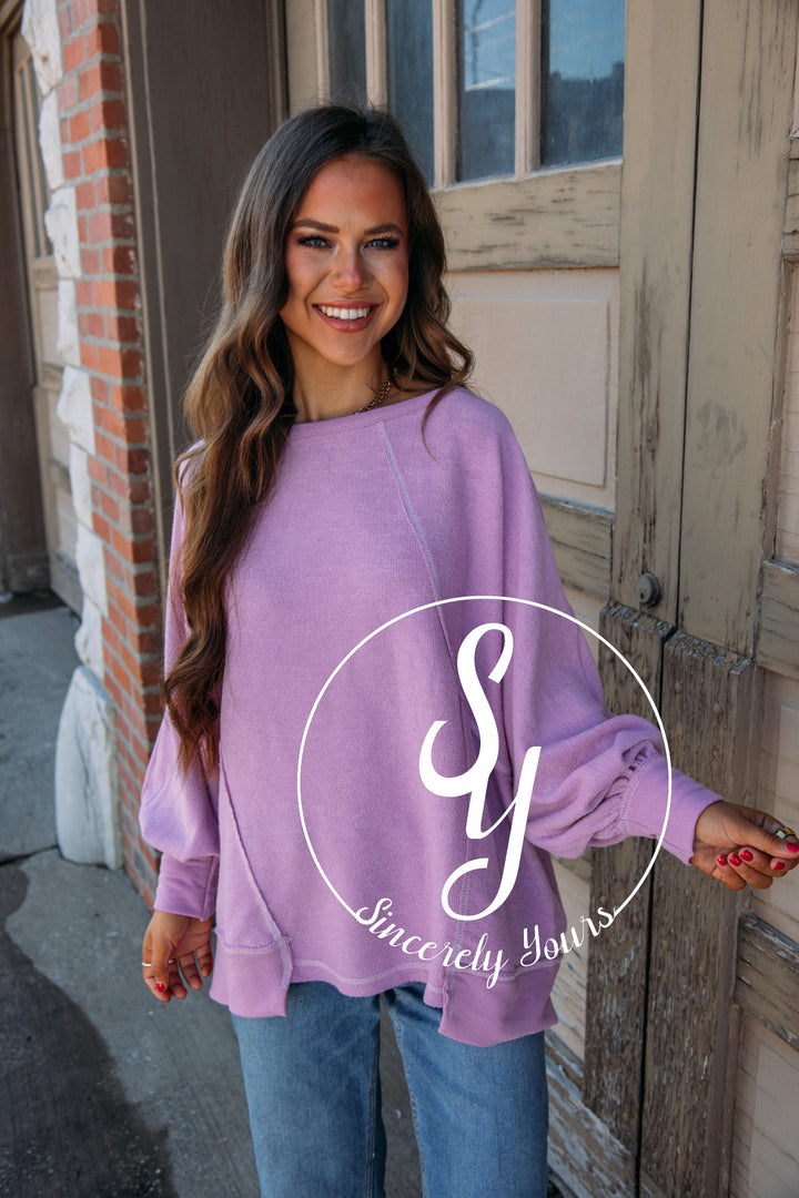 Easy To Style Top- Lavendar