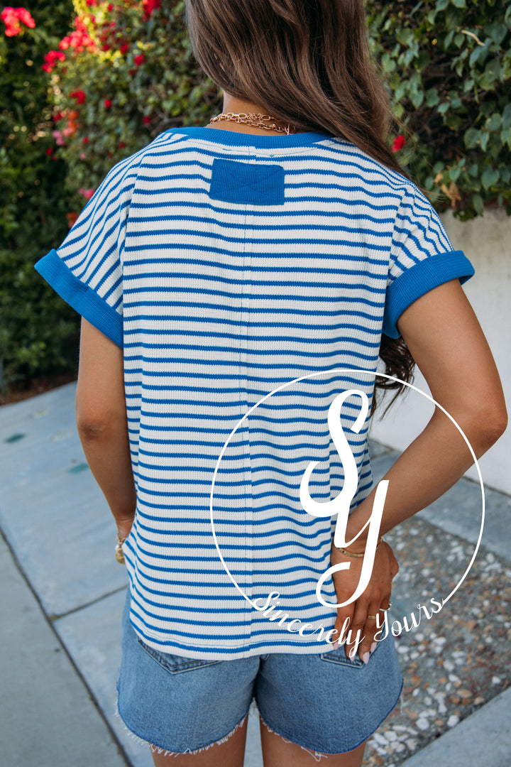 Sunny Smiles Top- Blue