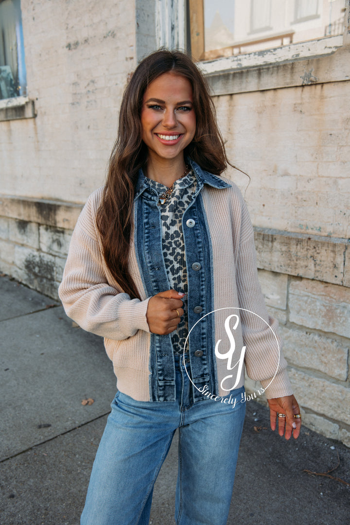 Feeling Preppy Cardigan - Beige