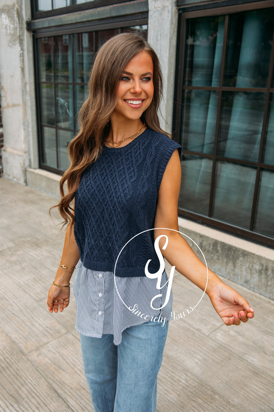 Simple Class Top - Navy