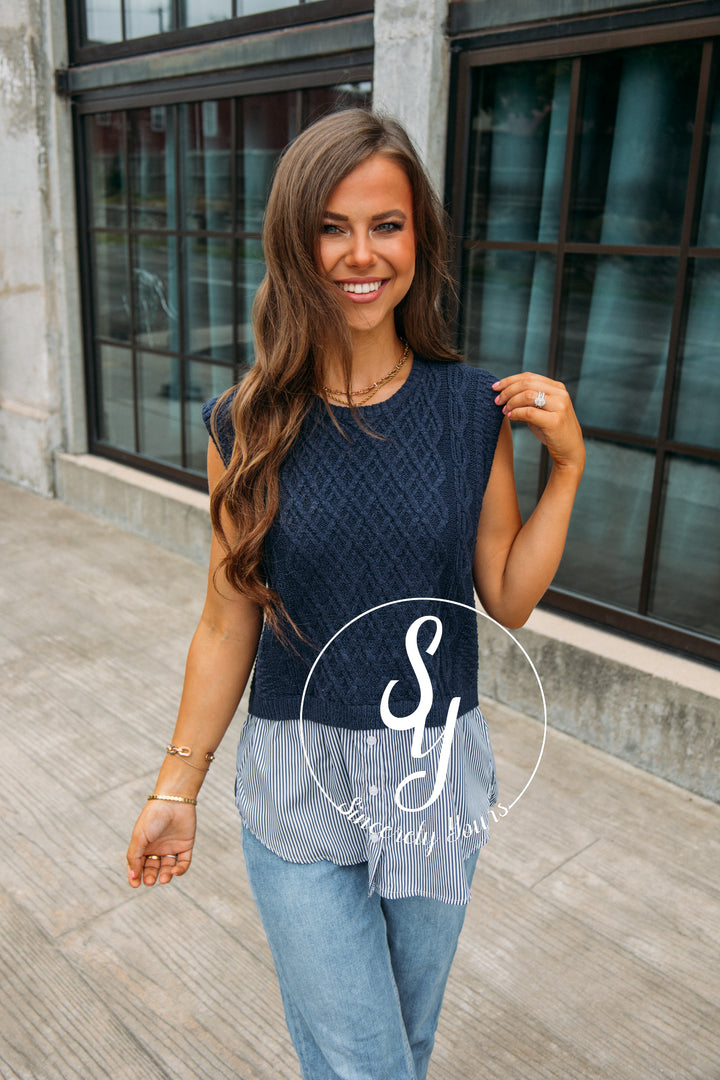 Simple Class Top - Navy