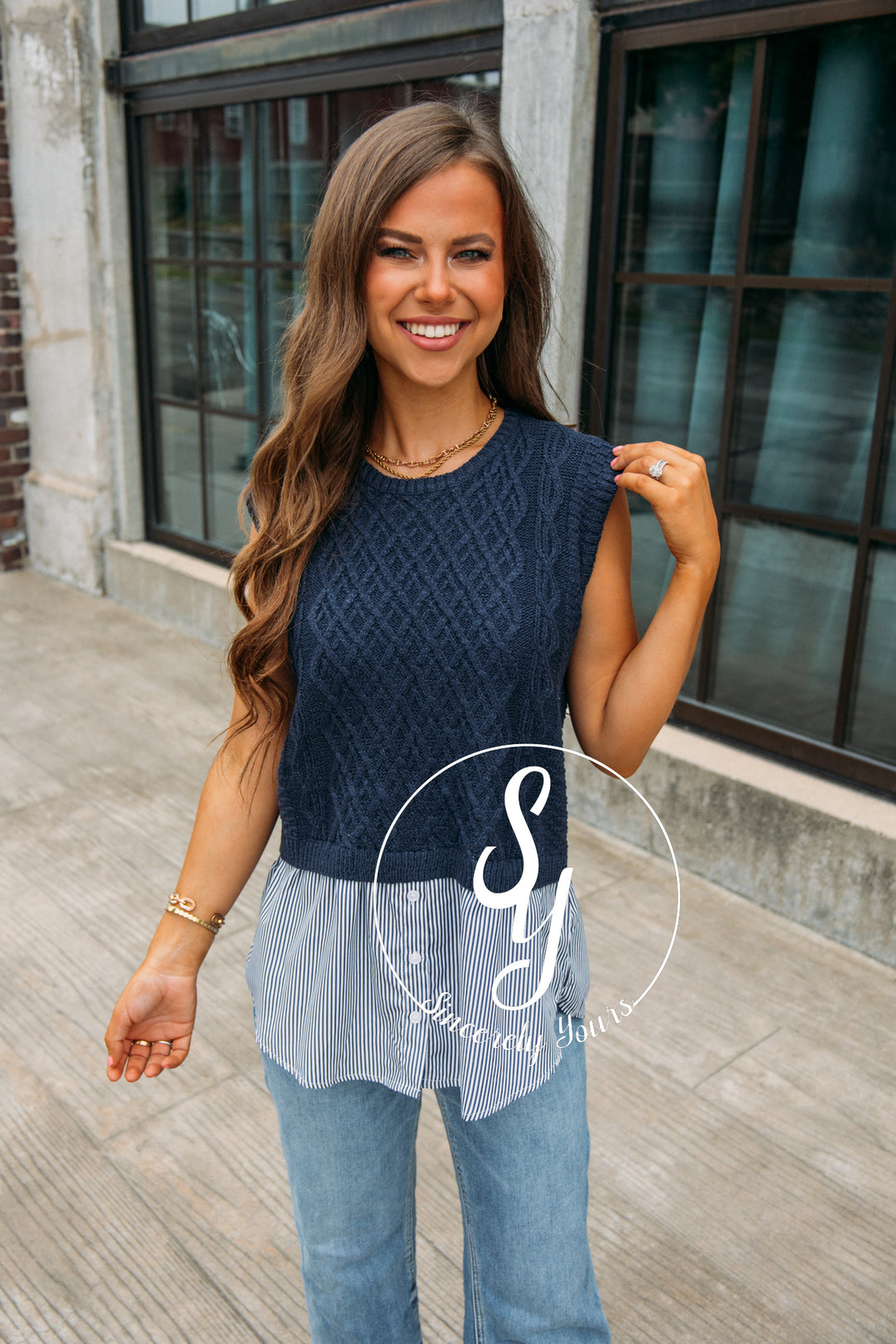 Simple Class Top - Navy