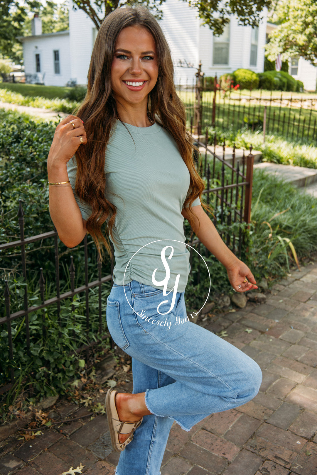 Slinky Moment Top- Sage