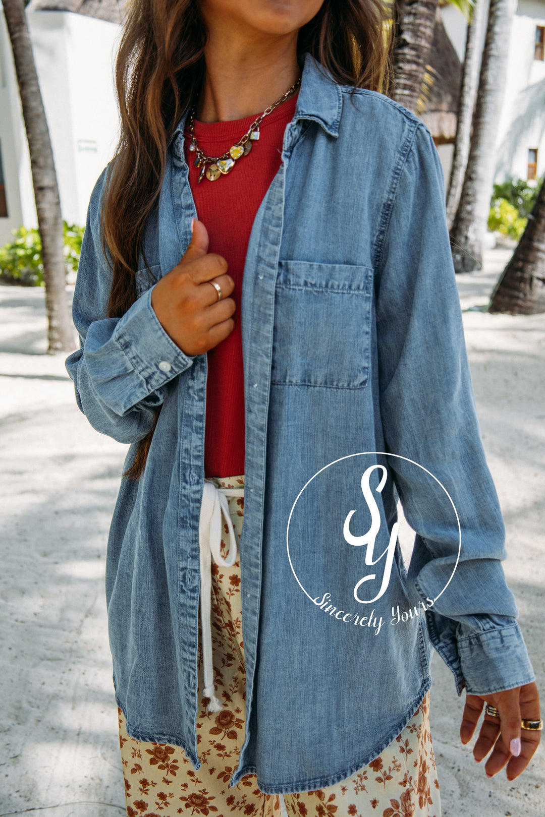 Brunch Plans Top - Dark Indigo