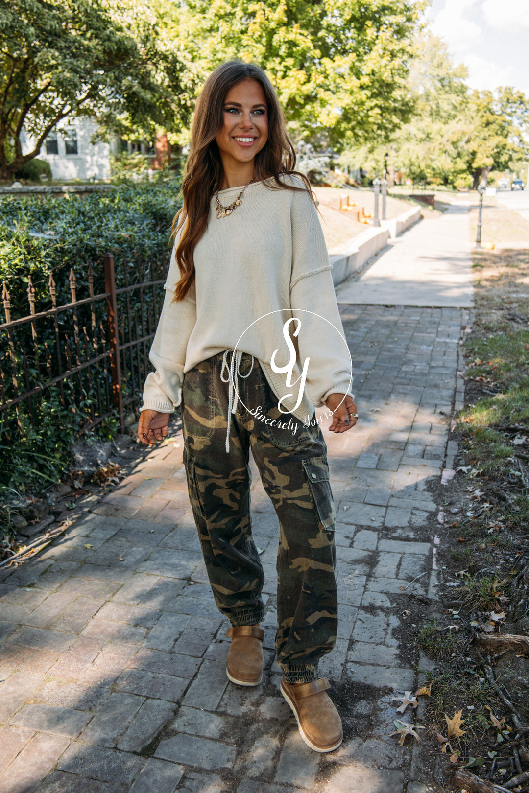 Sadie Pants- Olive Camo