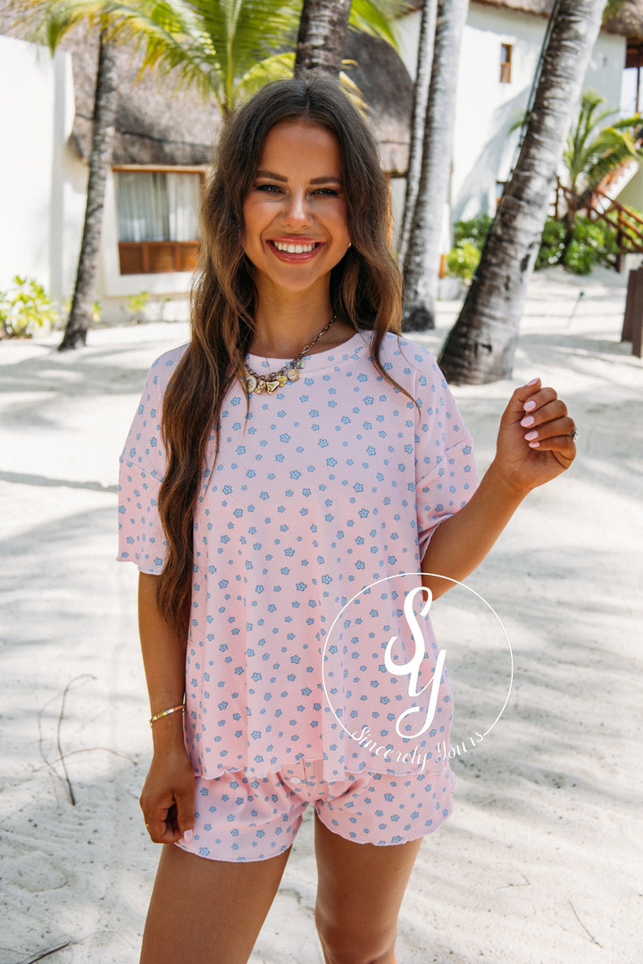 Floral Dreams Pajamas - Light Pink