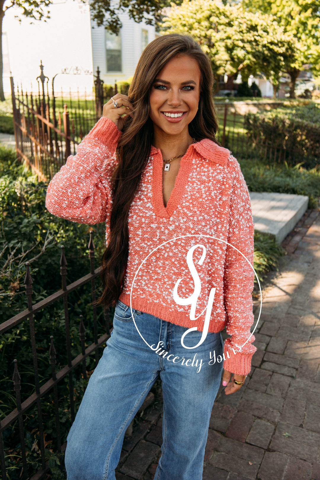 Movie Date Sweater - Coral