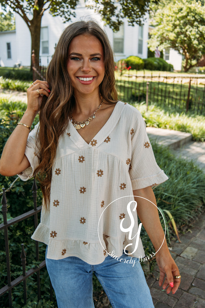 Petal Moment Top- Natural