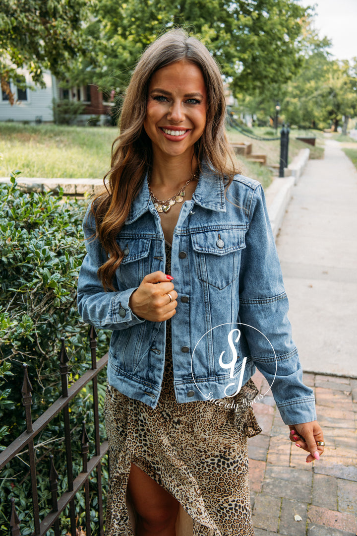 Stylish Staple Jacket- Med Denim