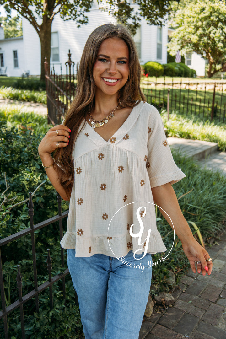 Petal Moment Top- Natural