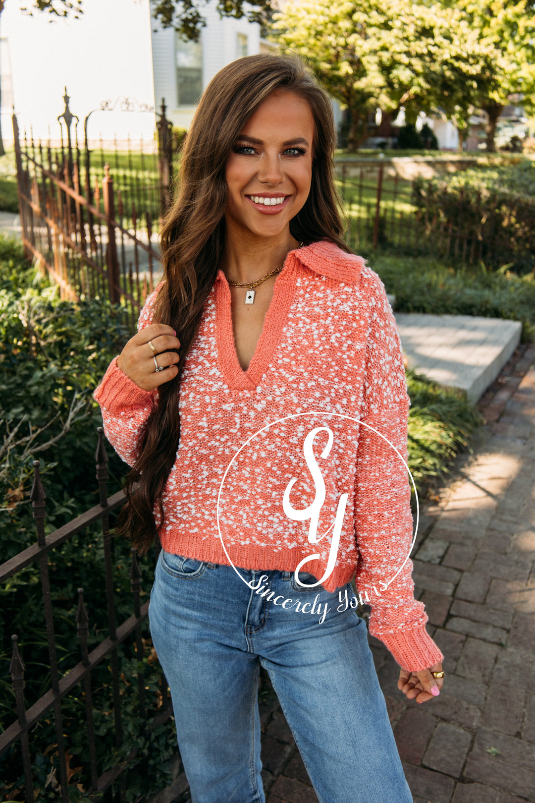 Movie Date Sweater - Coral