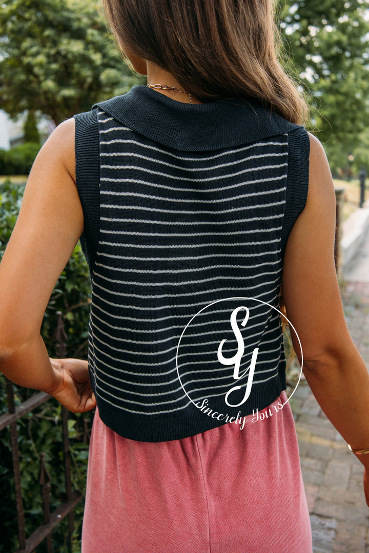 Chic Vibes Vest- Dark Navy