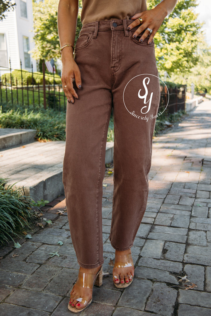 Raven Barrel Denim- Brown
