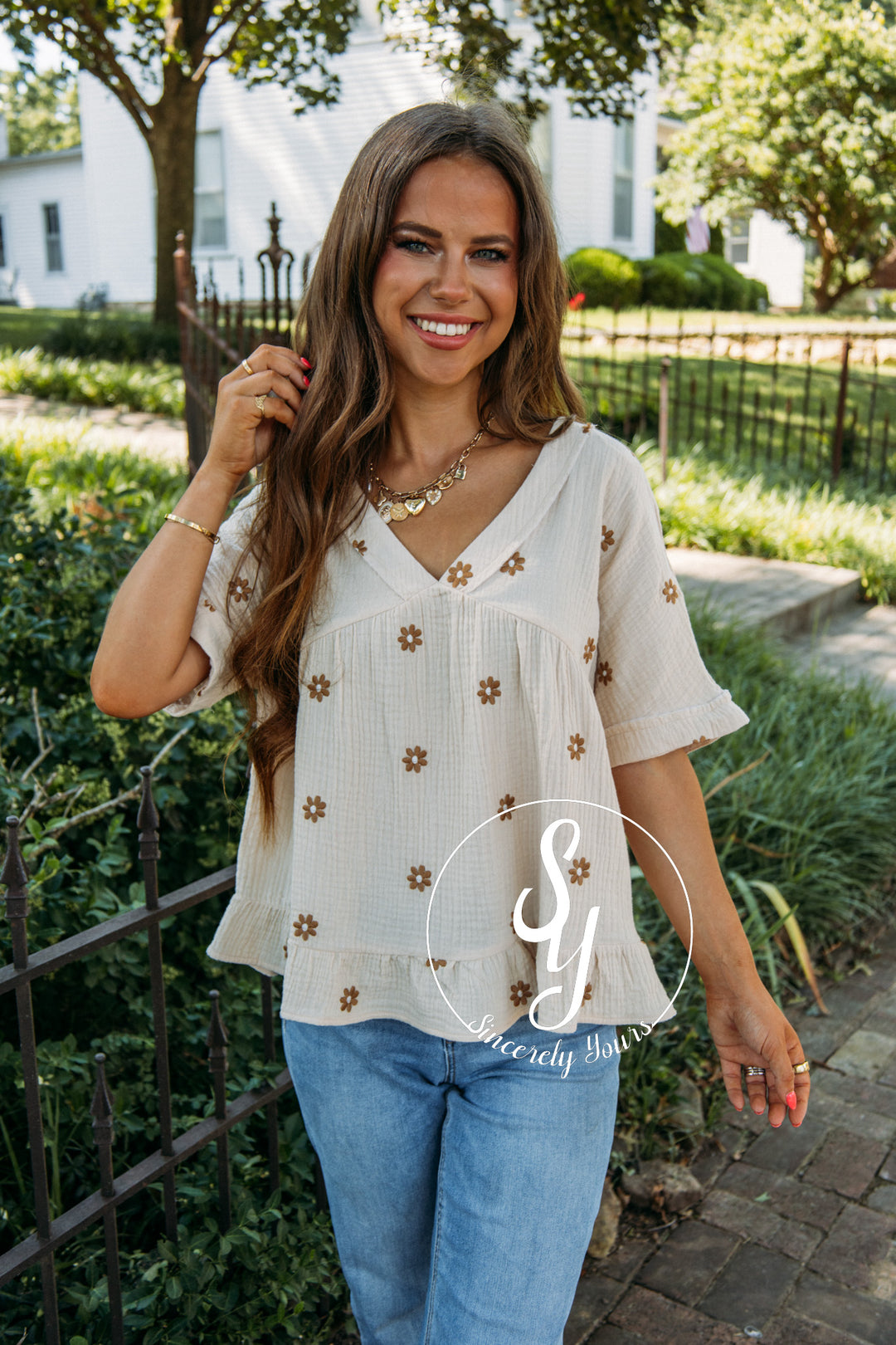 Petal Moment Top- Natural