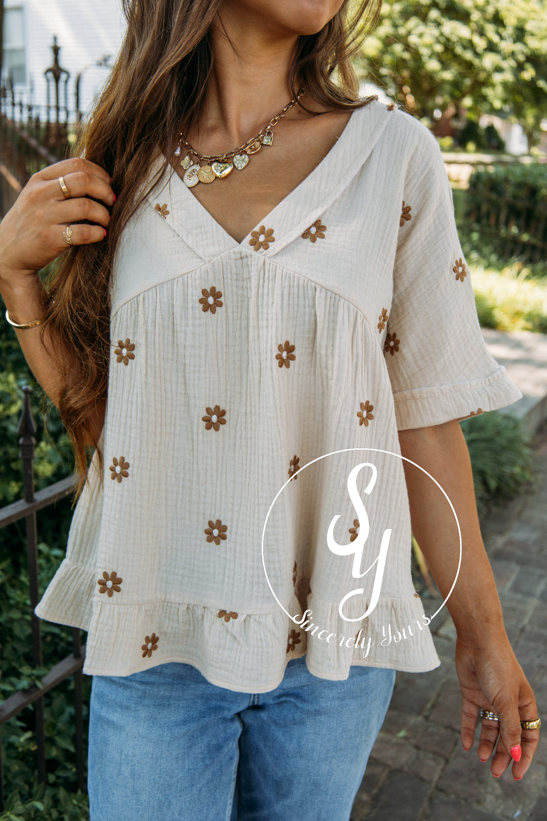 Petal Moment Top- Natural