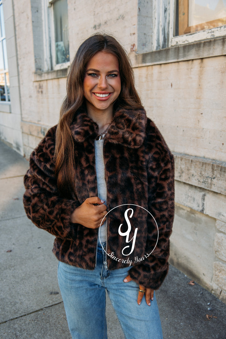 The Lux Feels Coat - Mocha/Brown Leopard