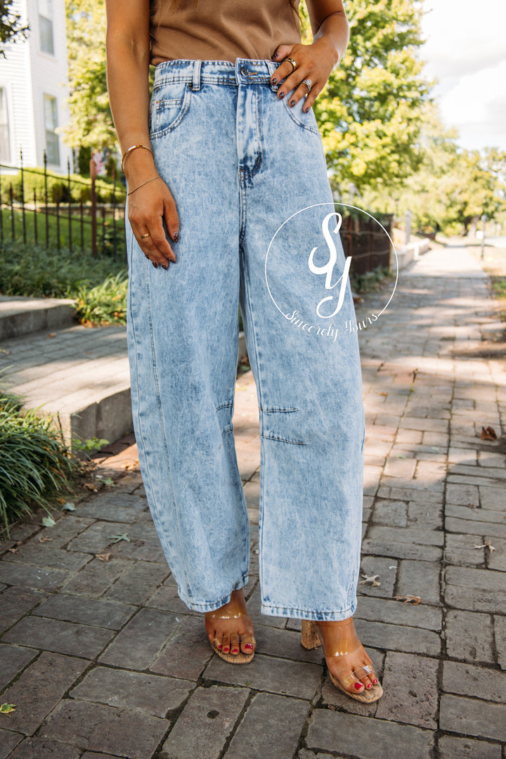 Marley Barrel Denim - Lt Indigo