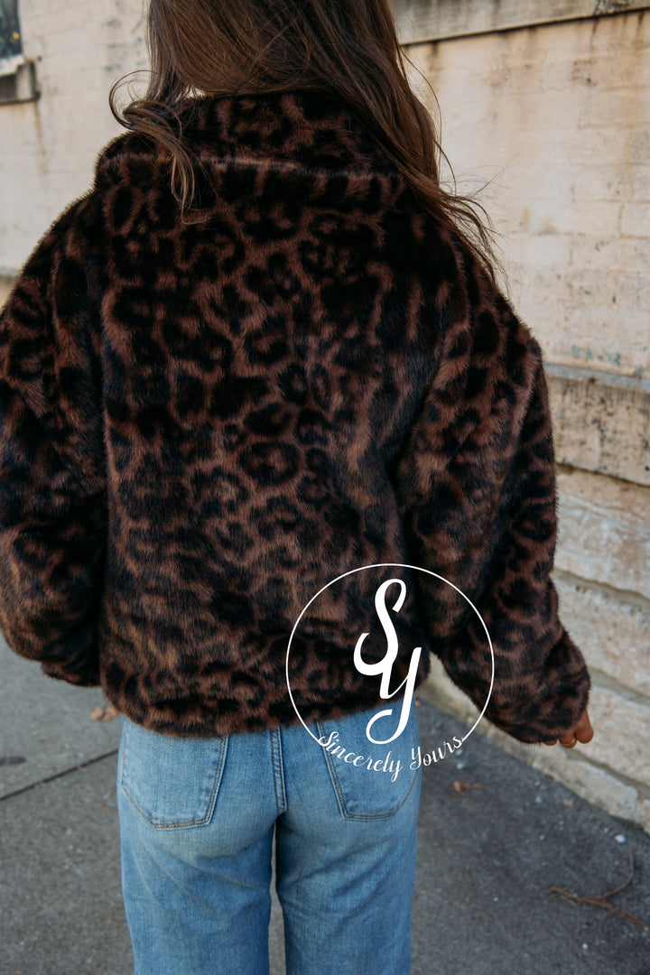 The Lux Feels Coat - Mocha/Brown Leopard