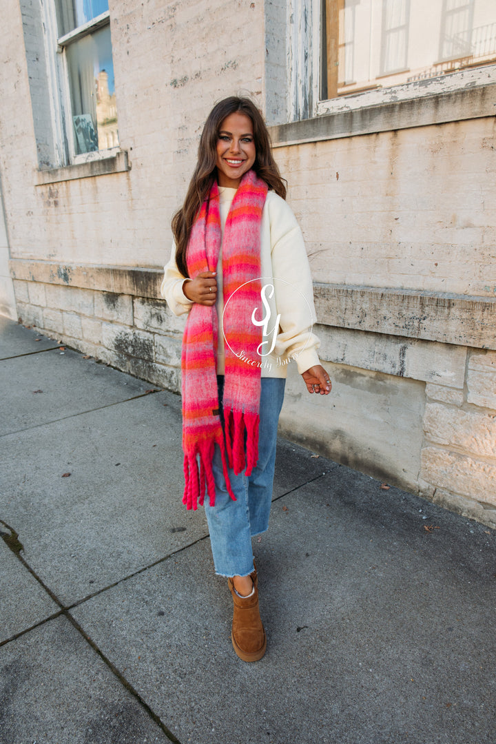 Cuddle Up For A Bit Scarf - Hot Pink