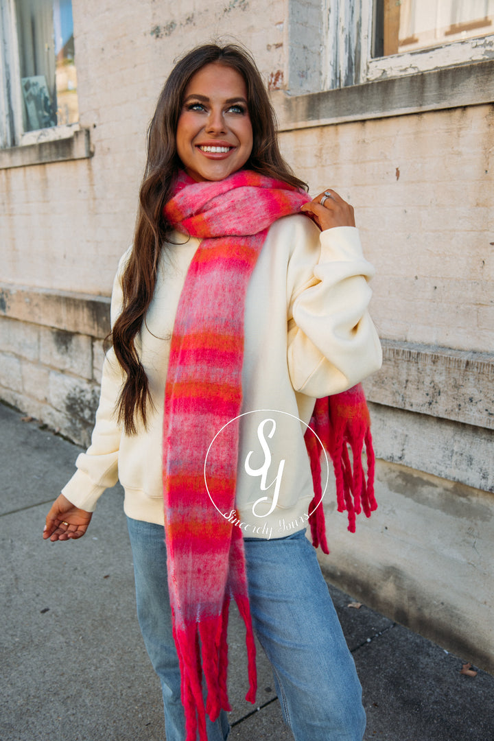 Cuddle Up For A Bit Scarf - Hot Pink