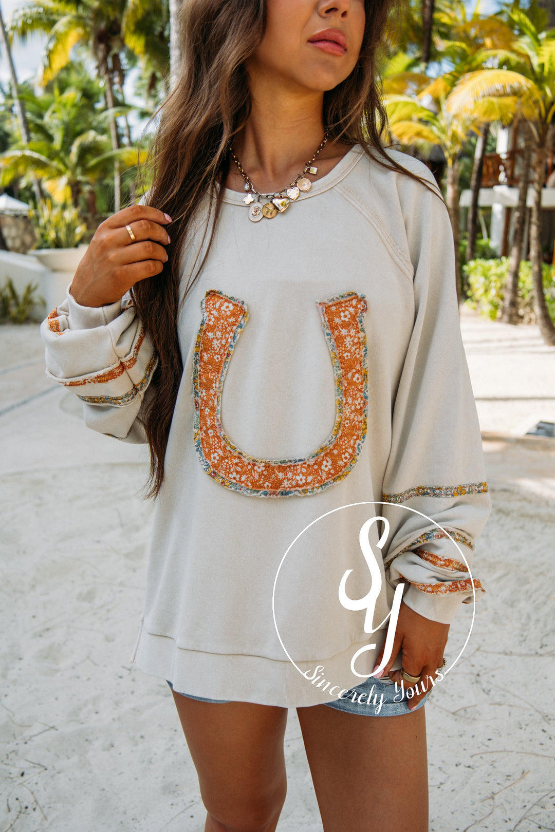 Horseshoe Style Top - Bone