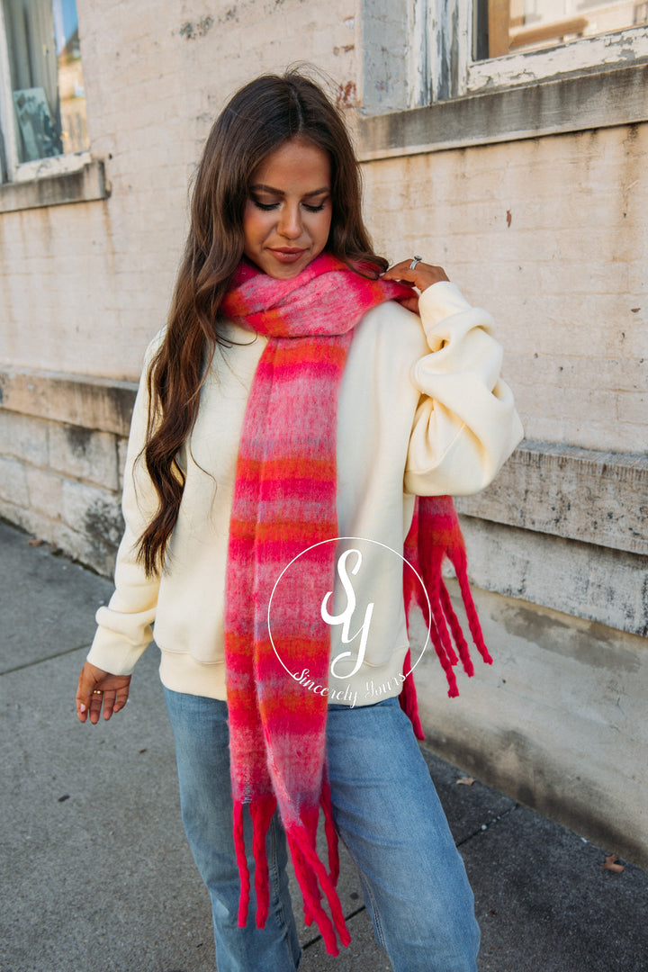Cuddle Up For A Bit Scarf - Hot Pink