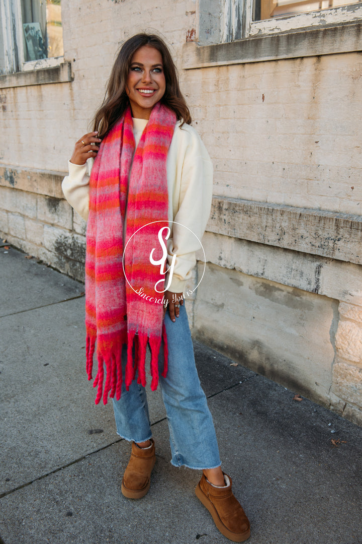 Cuddle Up For A Bit Scarf - Hot Pink