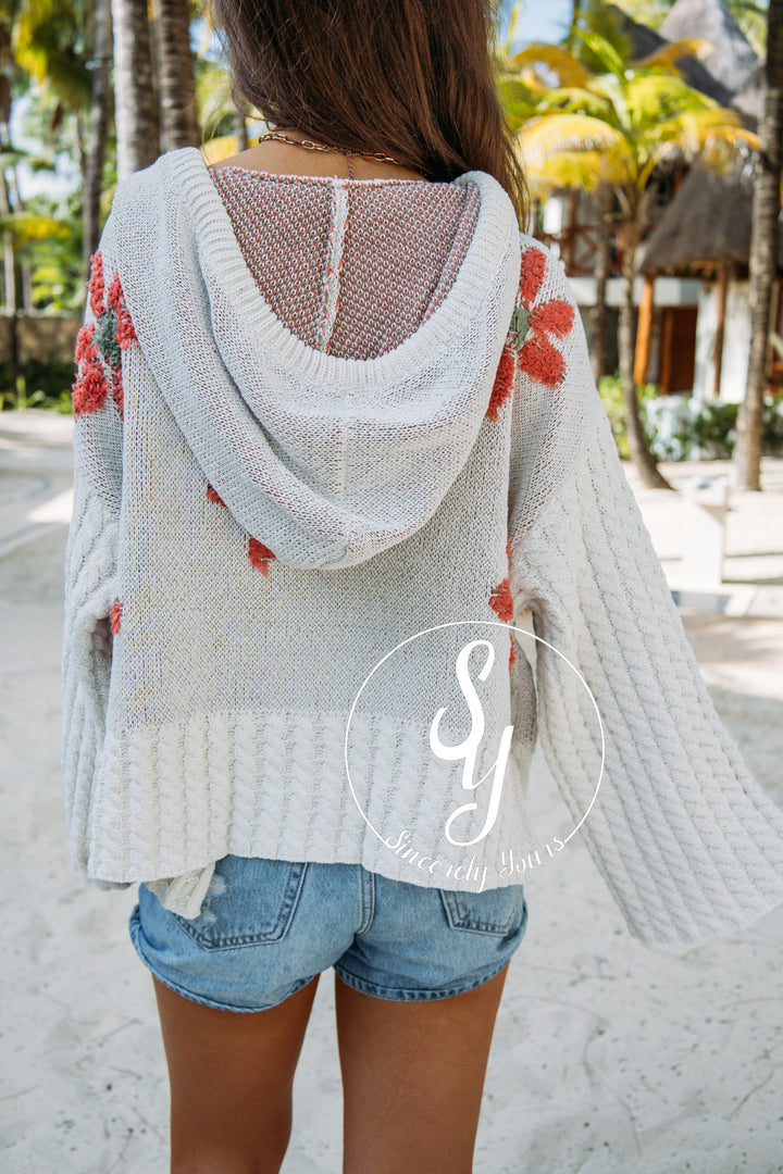 Blooming Escape Sweater - Ivory/Grey