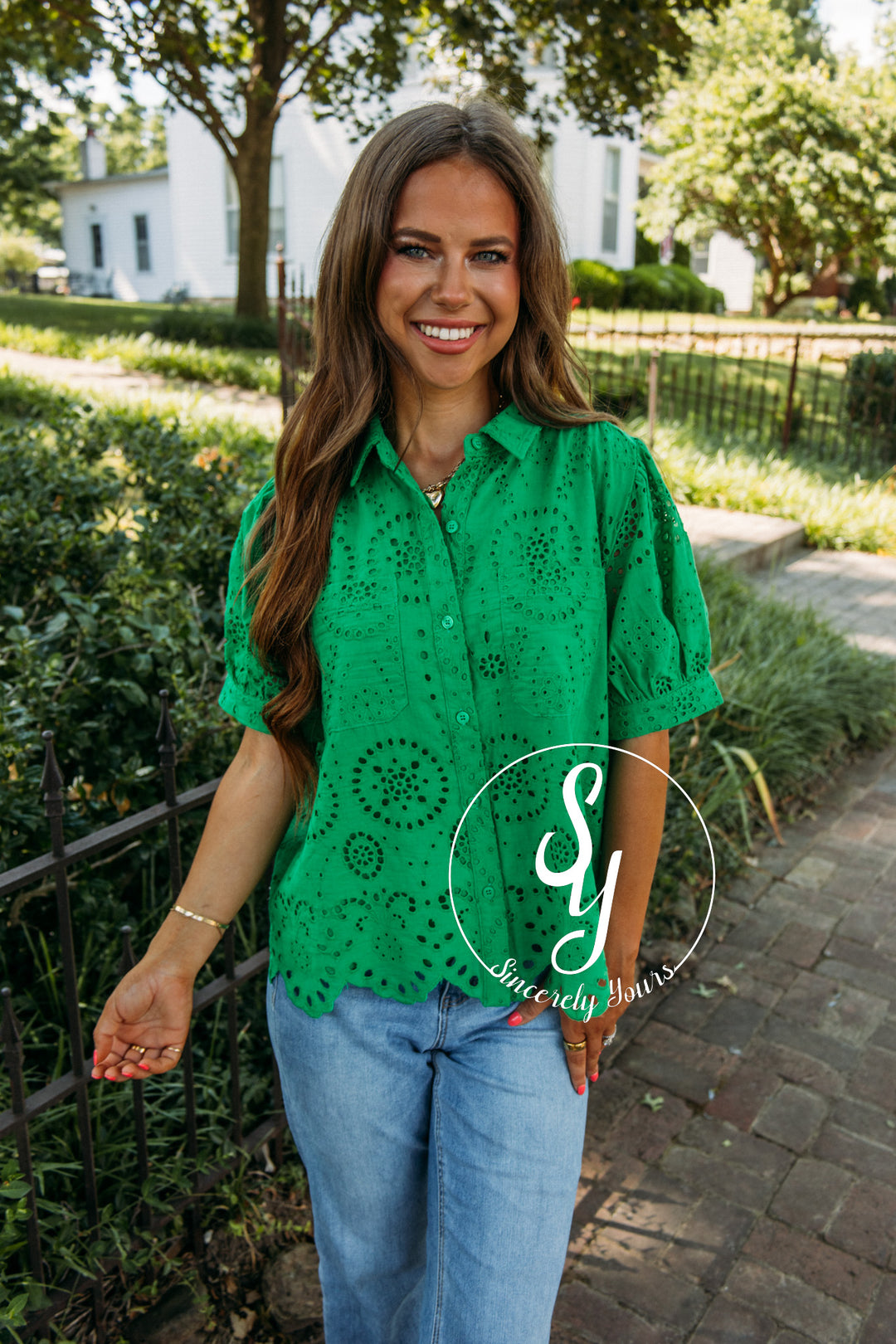 Wildflower At Heart Blouse- Kelly Green