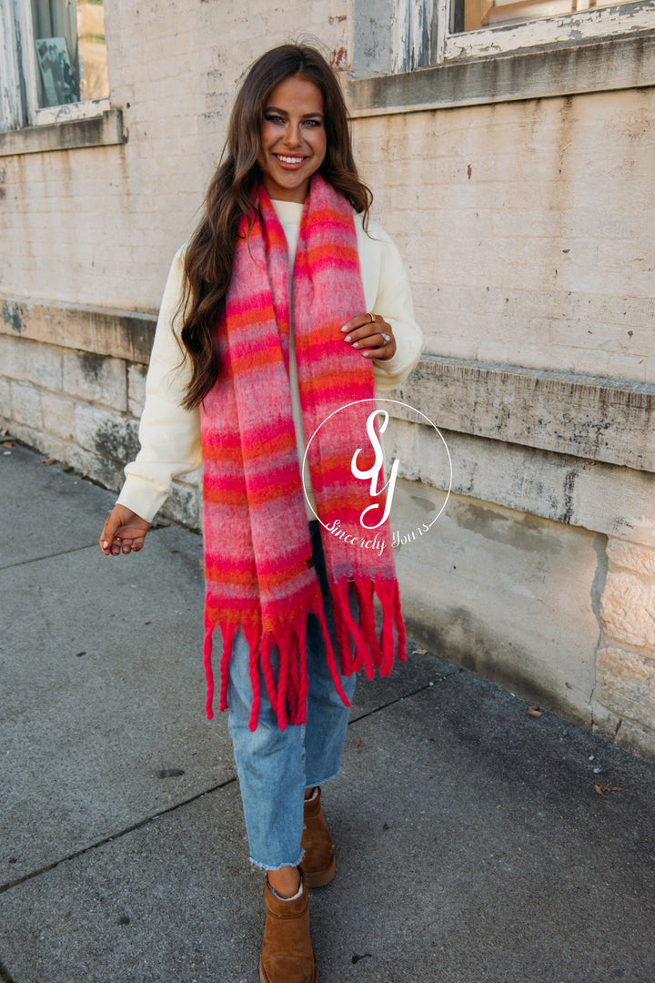 Cuddle Up For A Bit Scarf - Hot Pink