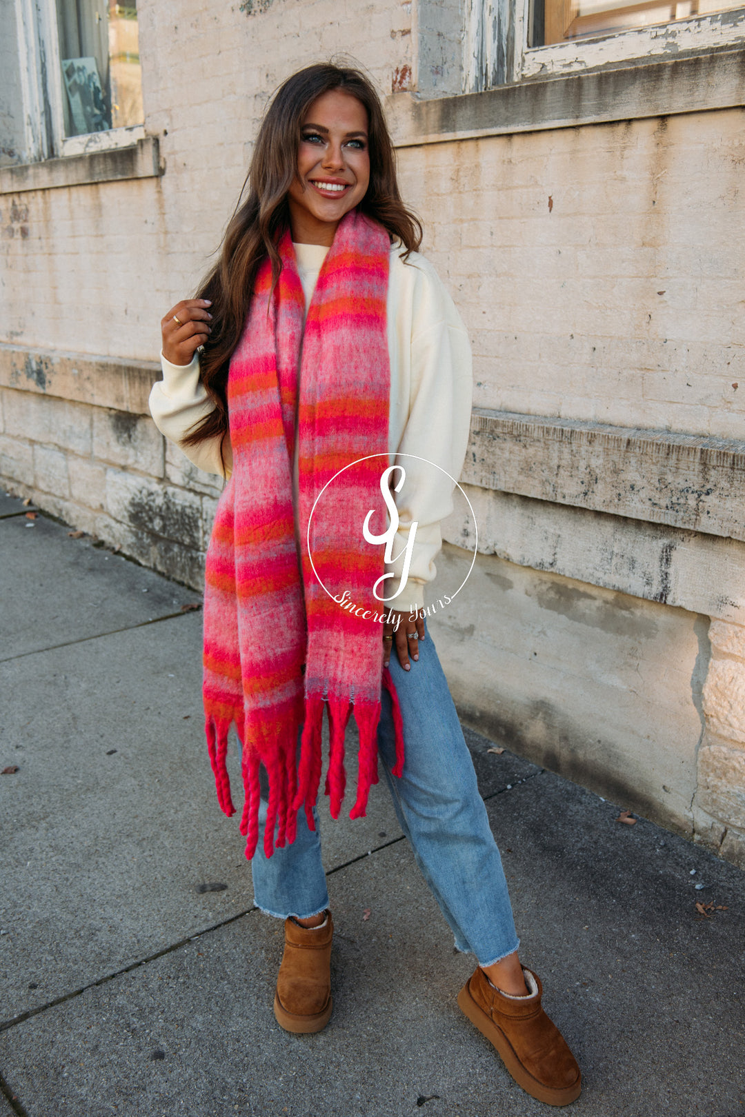 Cuddle Up For A Bit Scarf - Hot Pink