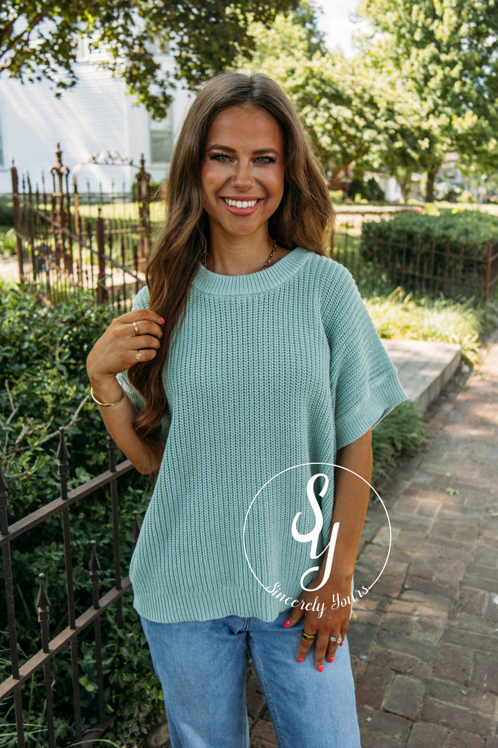 Sweet Treats Sweater - Dusty Mint