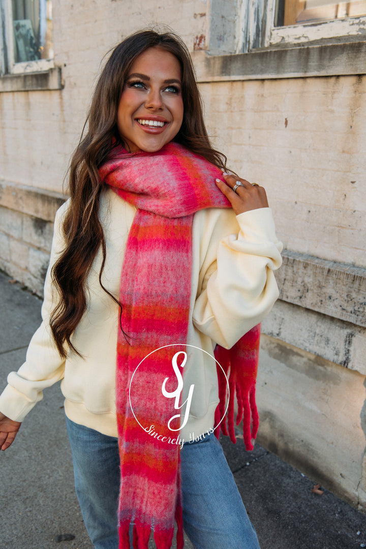 Cuddle Up For A Bit Scarf - Hot Pink
