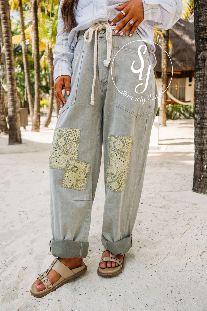 Patch Feels Denim - Ash Olive