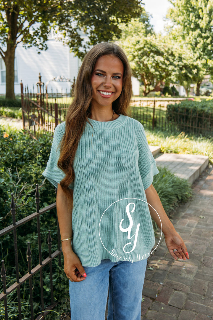 Sweet Treats Sweater - Dusty Mint