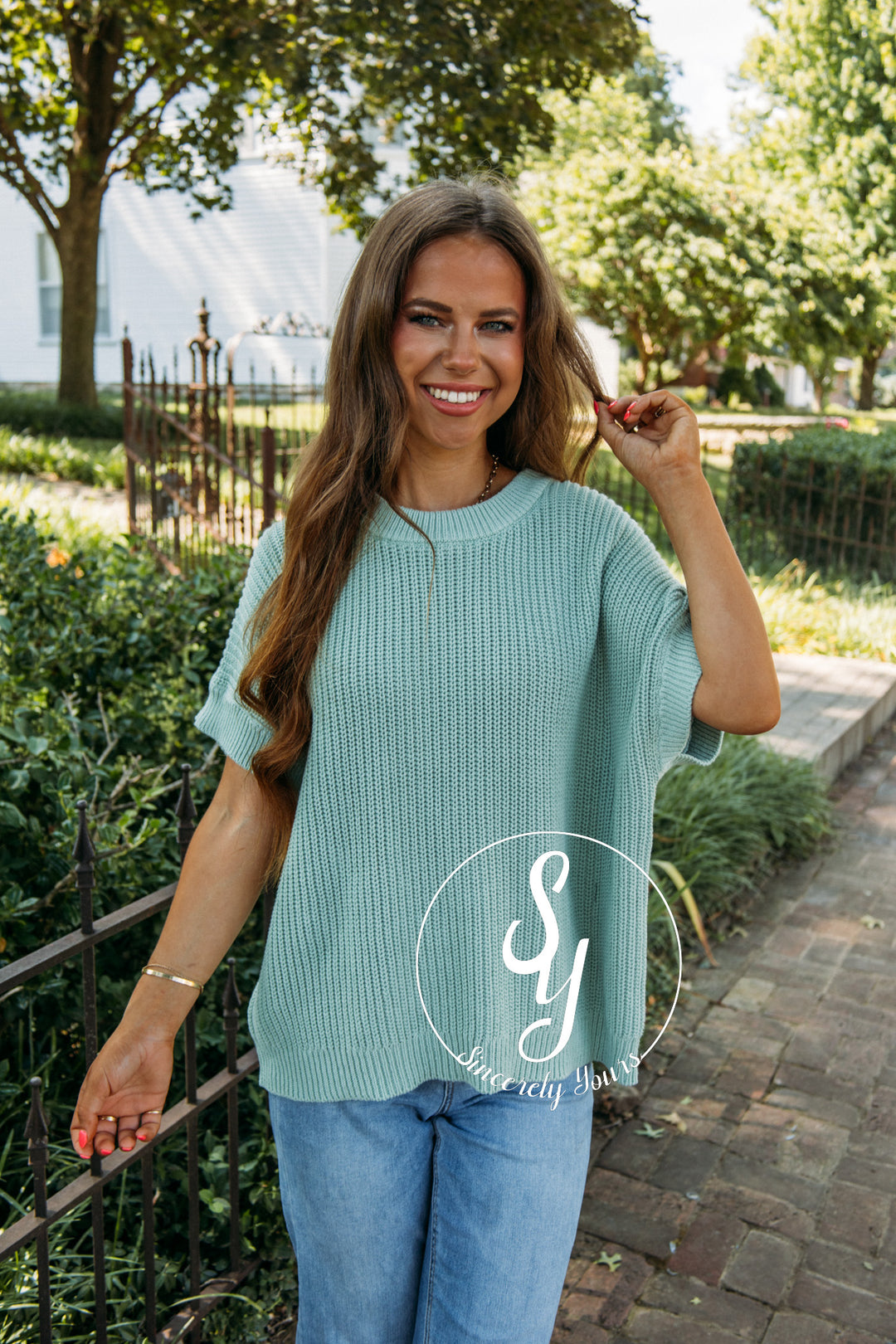 Sweet Treats Sweater - Dusty Mint