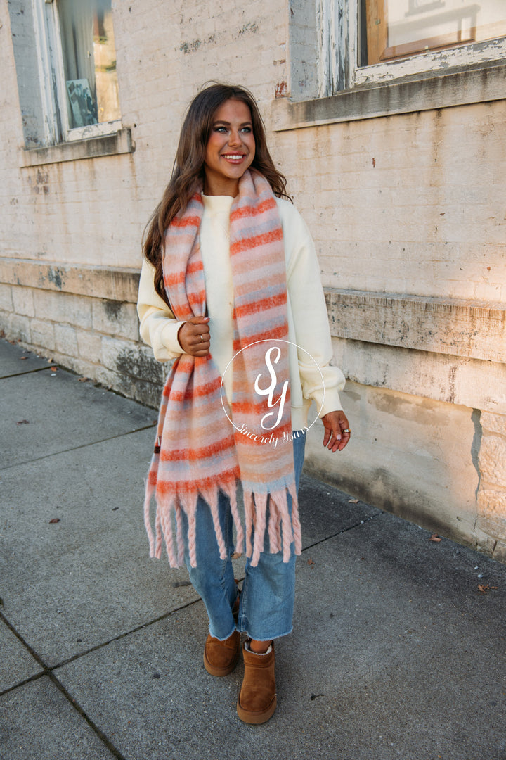 Cuddle Up For A Bit Scarf -Rose