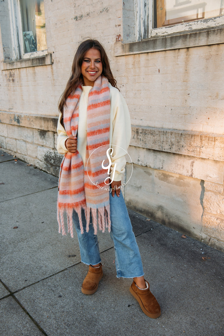 Cuddle Up For A Bit Scarf -Rose