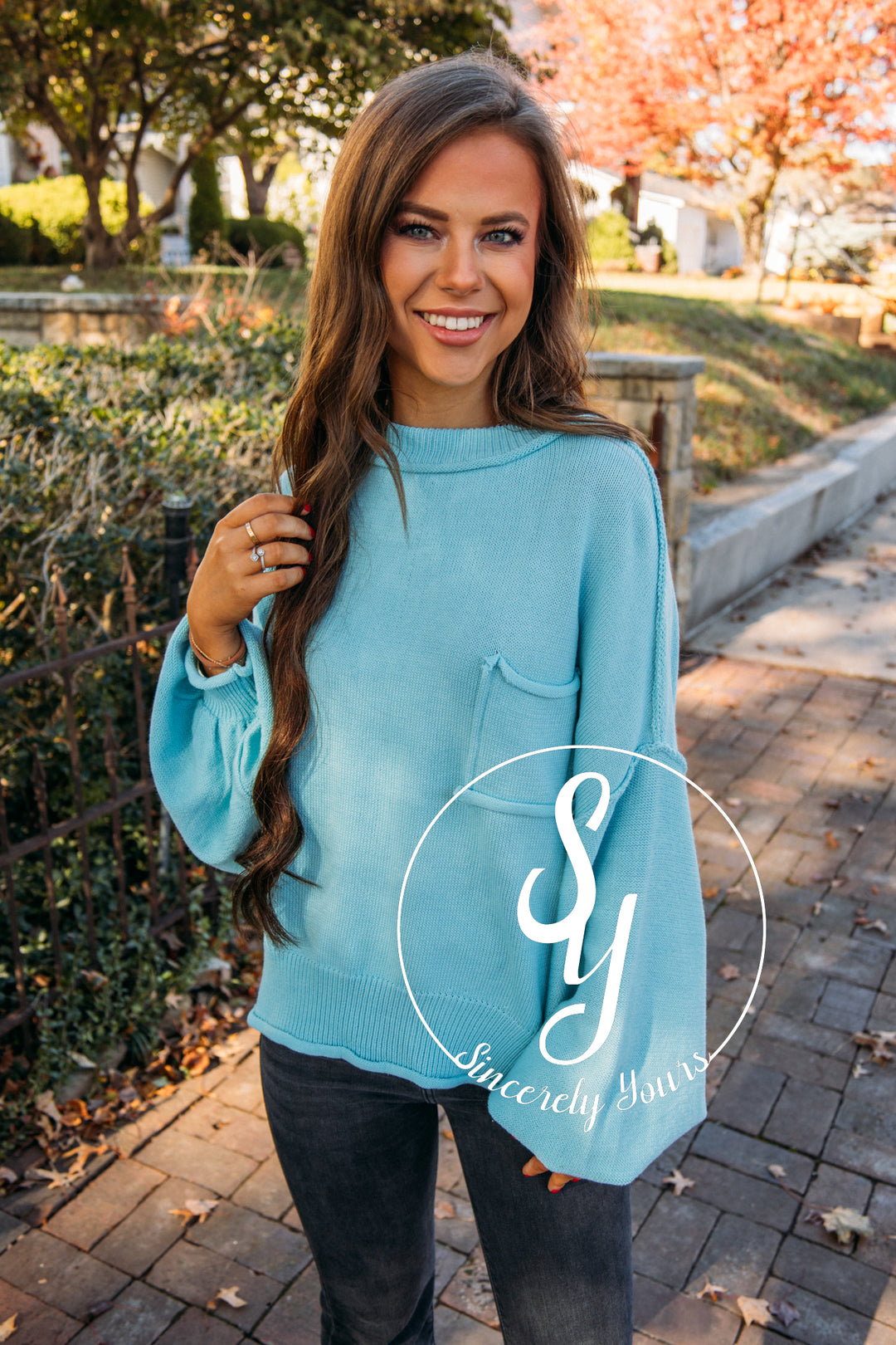 Cabin Cozy Sweater - Baby Blue