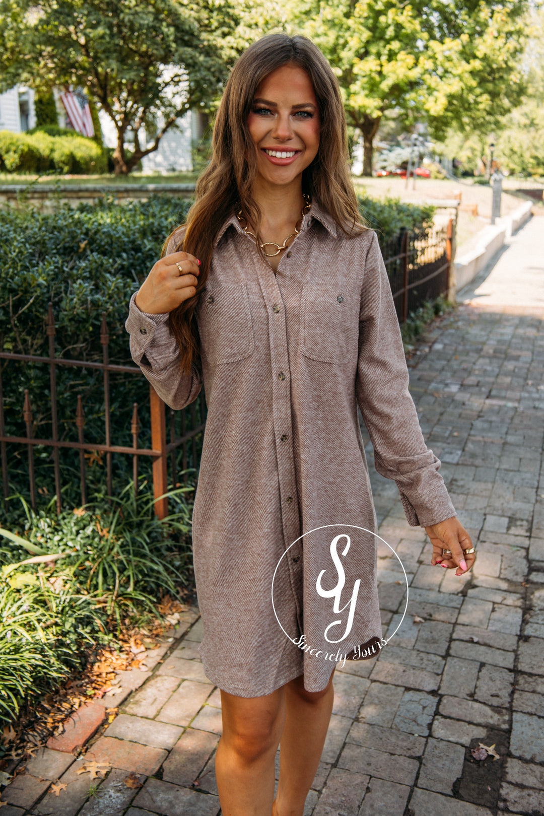 Falling For You Dress- Clove Heather