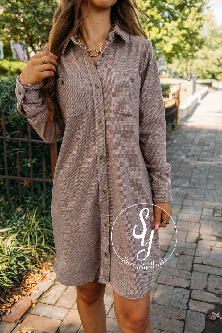 Falling For You Dress- Clove Heather