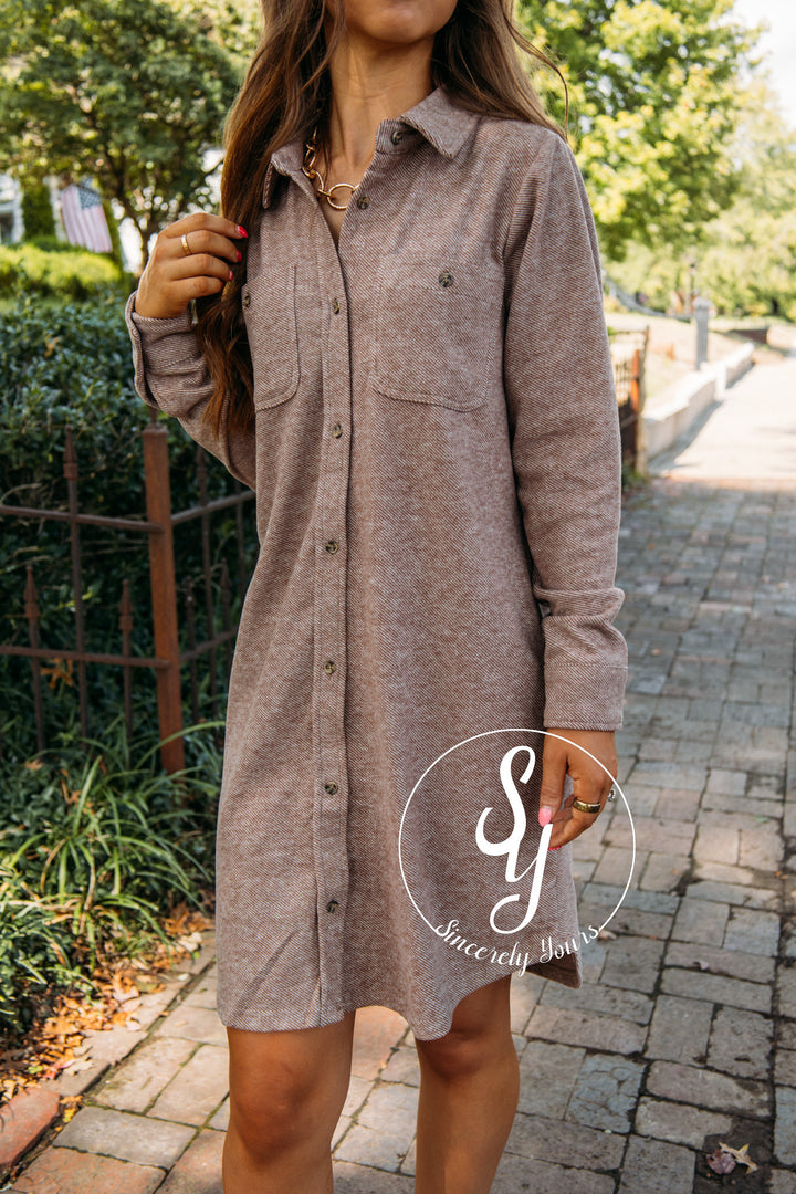 Falling For You Dress- Clove Heather